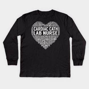 Cardiac Cath Lab Nurse Heart Kids Long Sleeve T-Shirt